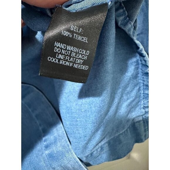 Lulus Chambray Button Down Shirts Dress Tencel Women Blue Size S Denim - Picture 11 of 12